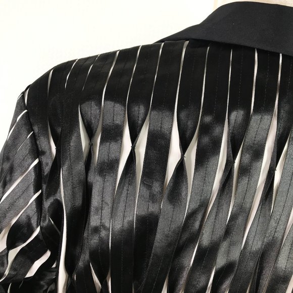 Samuel Dong Jacket Sz Large Black White Textured - Picture 6 of 9